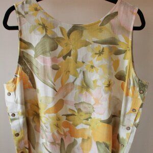 Charlie B Yellow floral sleeveless blouse